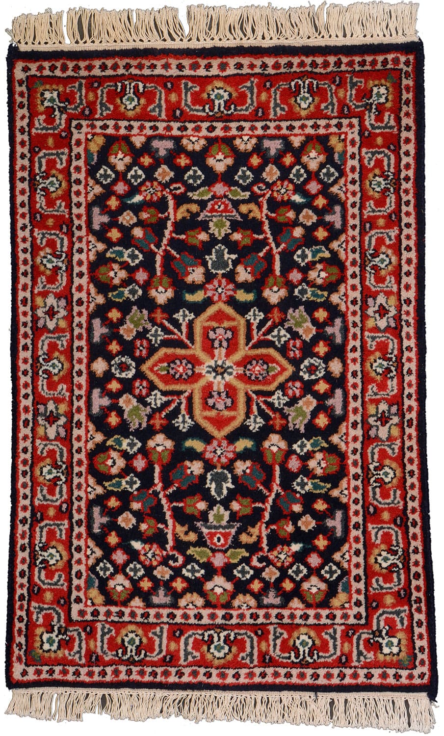 Orientteppich Sarouk 92x61 cm | Handgeknüpft, traditionelles Design