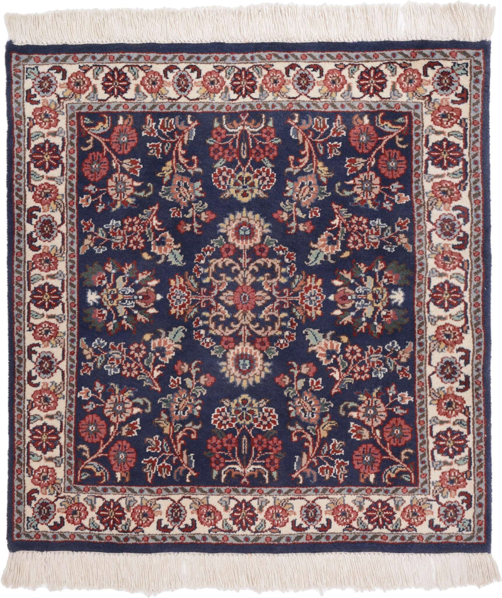 Orientteppich Sarouk 96x91 cm, handgeknüpft, prachtvolles Muster