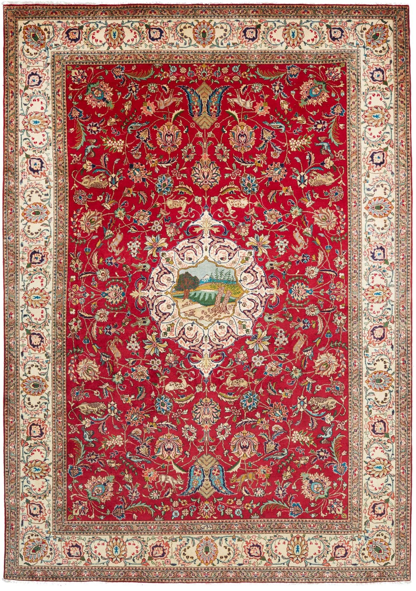 Orientteppich Täbriz 245 x 343 cm, handgeknüpft, Schurwolle H1