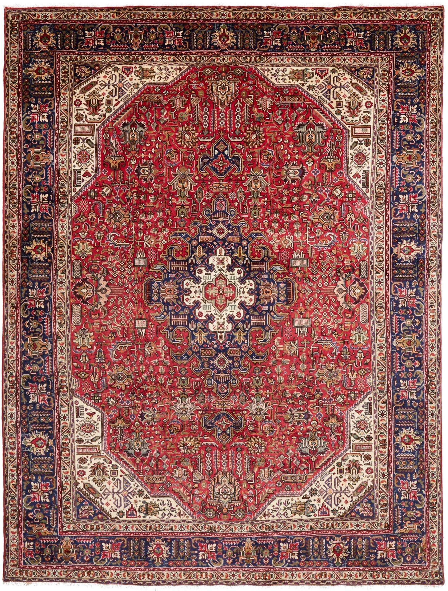 Orientteppich Täbriz 258 x 333 cm, Flor aus Schurwolle, handgeknüpft