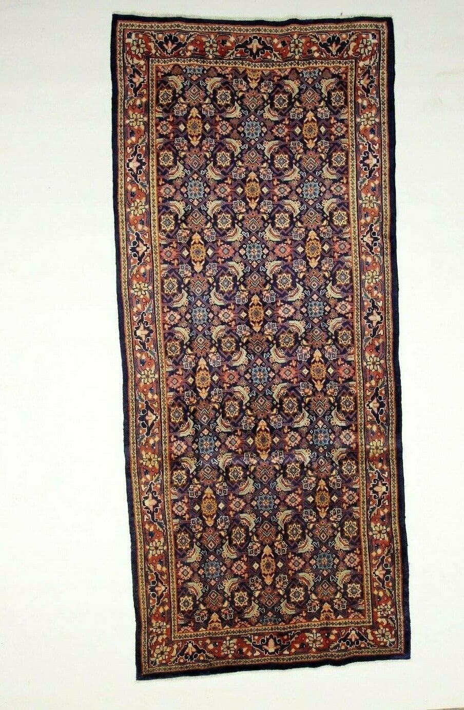 Perser Orientteppich Hamadan 350 x 151 cm, 160.000 Knoten, handgeknüpft