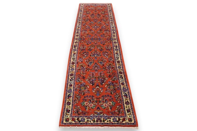 Perser Teppich "Saroug" Läufer 304x81 cm, farbenfrohe Blumenmuster, handgeknüpft