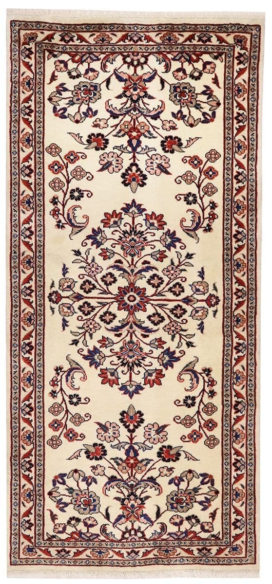Perser Teppich Sarough 189x86 cm, farbenfrohe Blattmuster, handgeknüpft