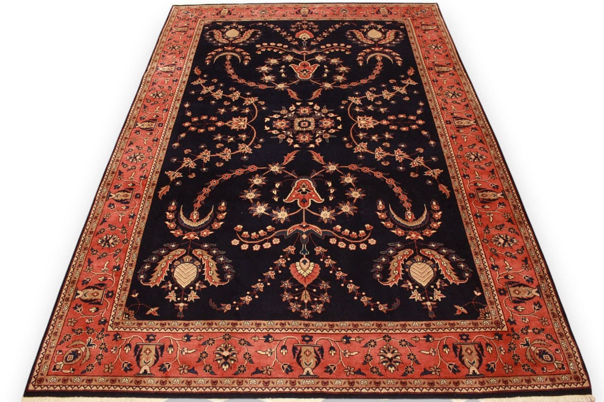 Perser Teppich Sarough 298x200 cm Dunkelblau, handgeknüpft