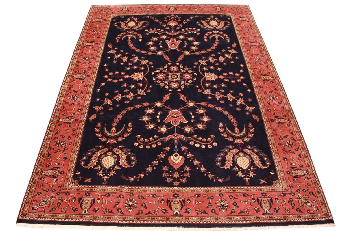Perser Teppich Sarough 302x214 cm Dunkelblau, handgeknüpft