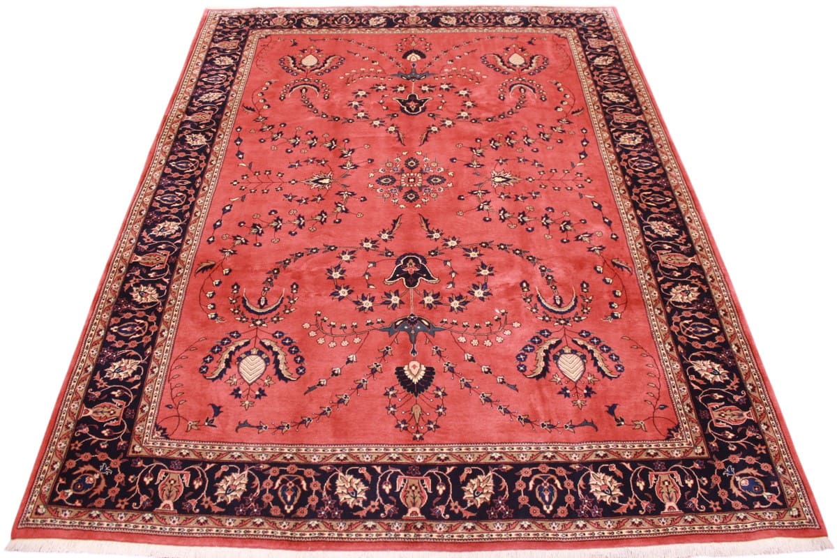 Perser Teppich Sarough 342x259 cm Rot, traditionelles Muster, handgeknüpft