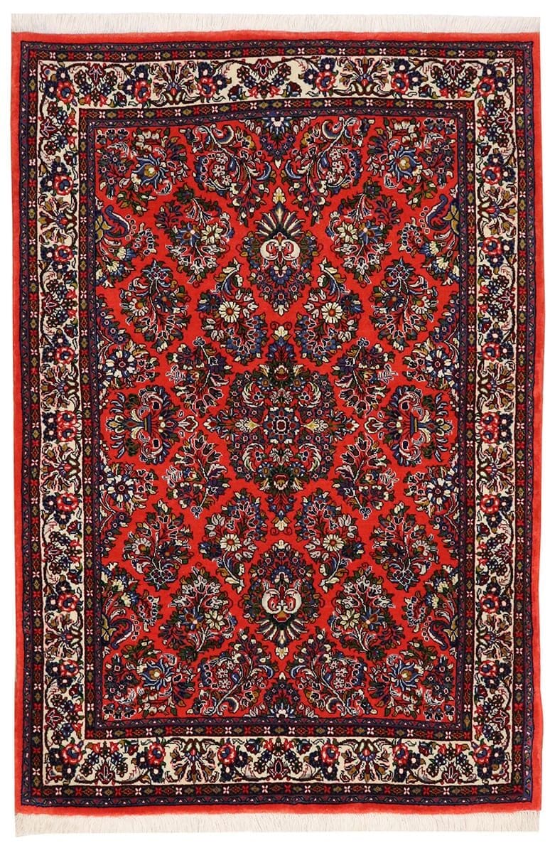 Perserteppich "Saroug" 160x103 cm - Farbenfrohe Blumenmuster, handgeknüpft