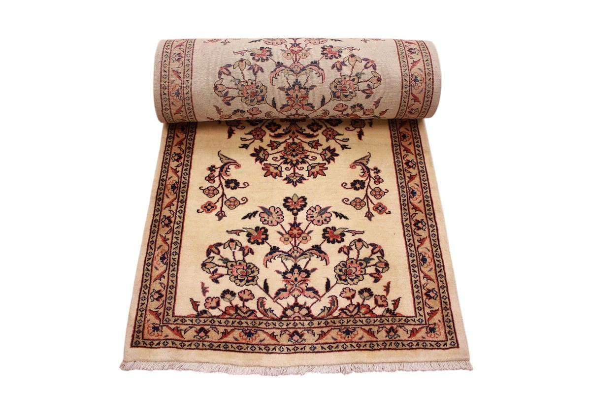 Perserteppich Sarough 637x95 cm, Blumenmuster, handgeknüpft