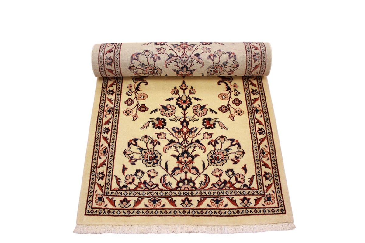 Perserteppich Sarough Läufer 247x82 cm Beige, handgeknüpft