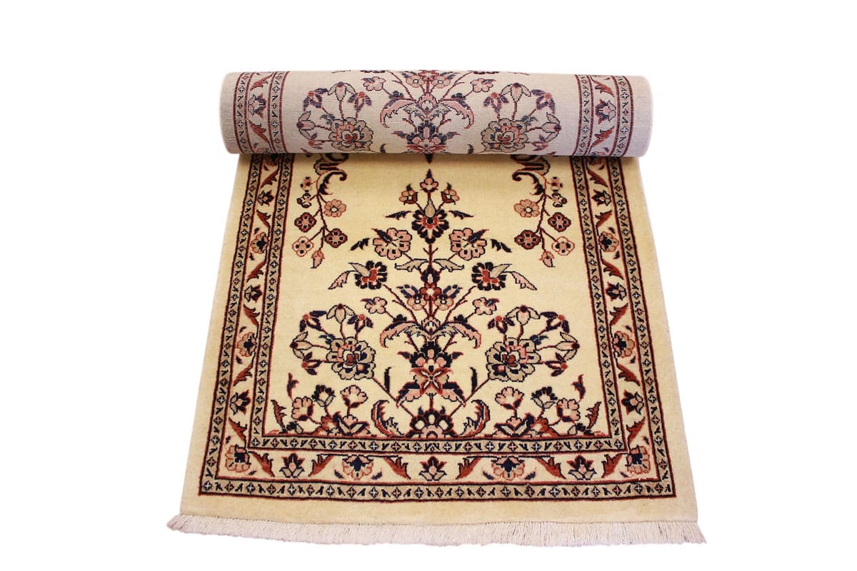 Perserteppich Sarough Läufer 252x82 cm Beige, handgeknüpft