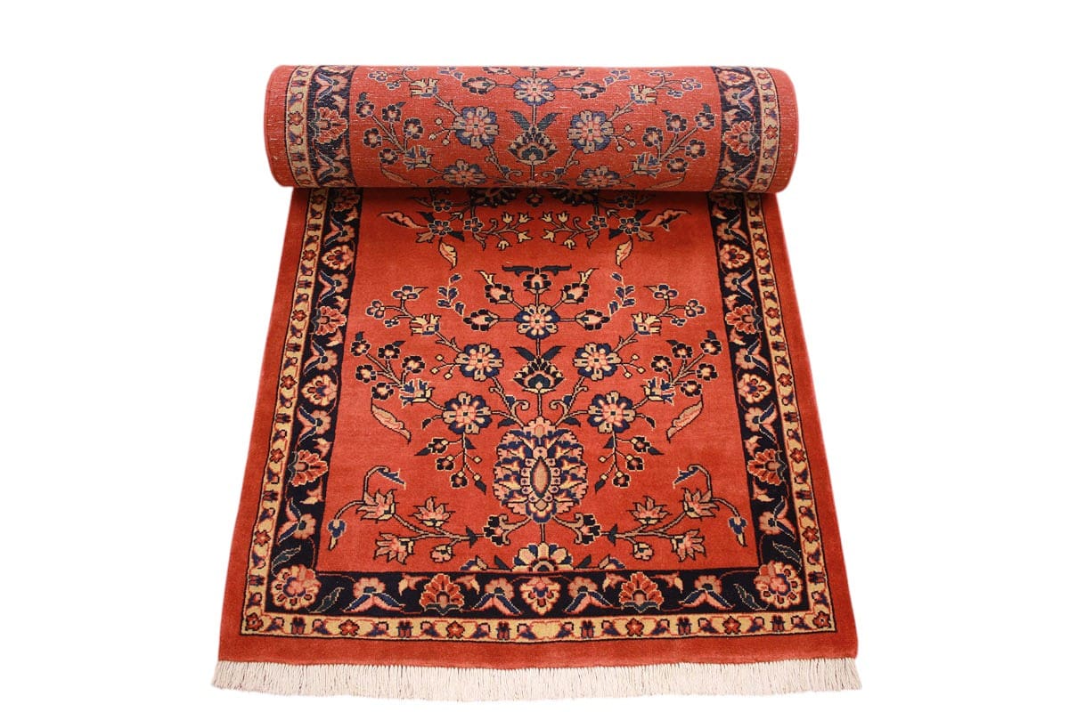 Perserteppich Sarough Rot 496x91 cm Läufer, handgeknüpft