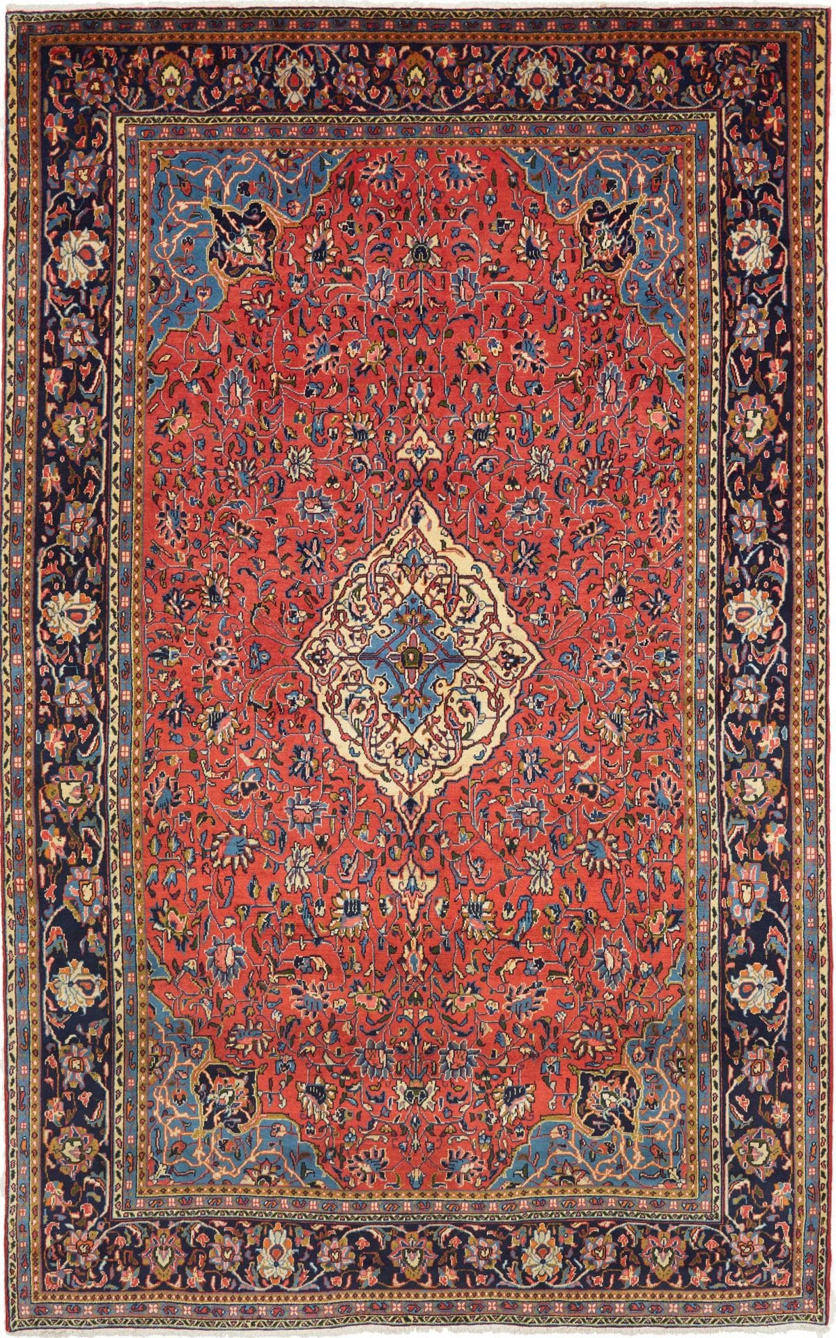 Sarough Teppich 201 x 315 cm, handgeknüpft, Schurwolle, Perserteppich