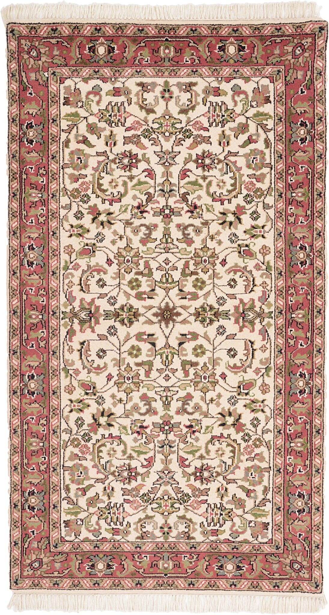 Sarouk Orientteppich 167x93 cm, handgeknüpft, rot-blau, Vintage