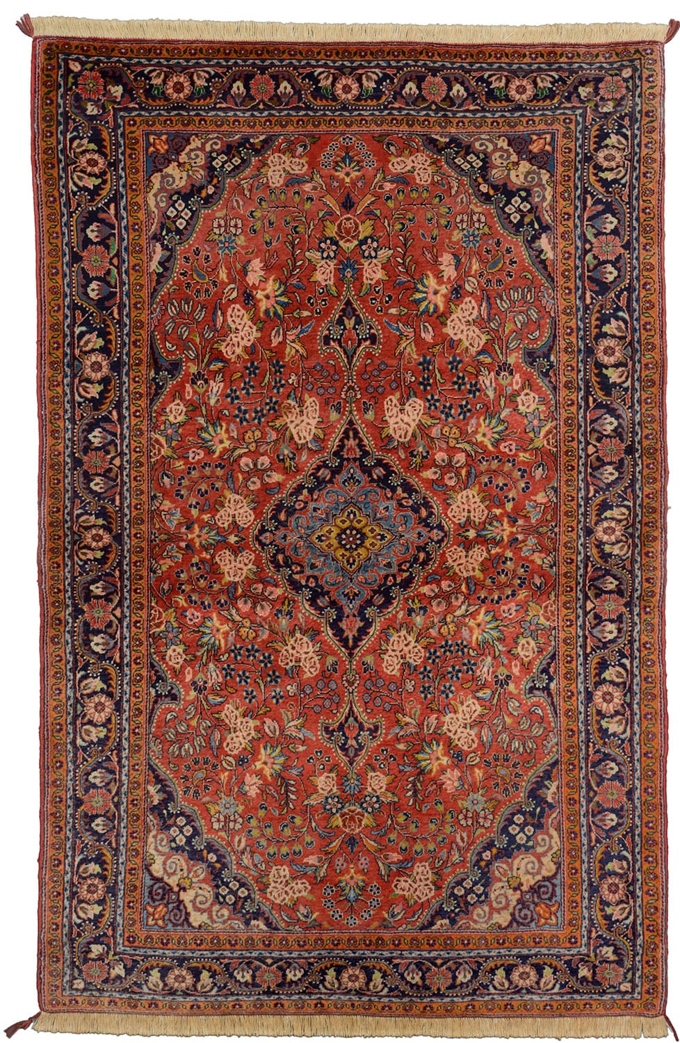 Sarouk Orientteppich 195x125 cm, handgeknüpft, einzigartiges Muster