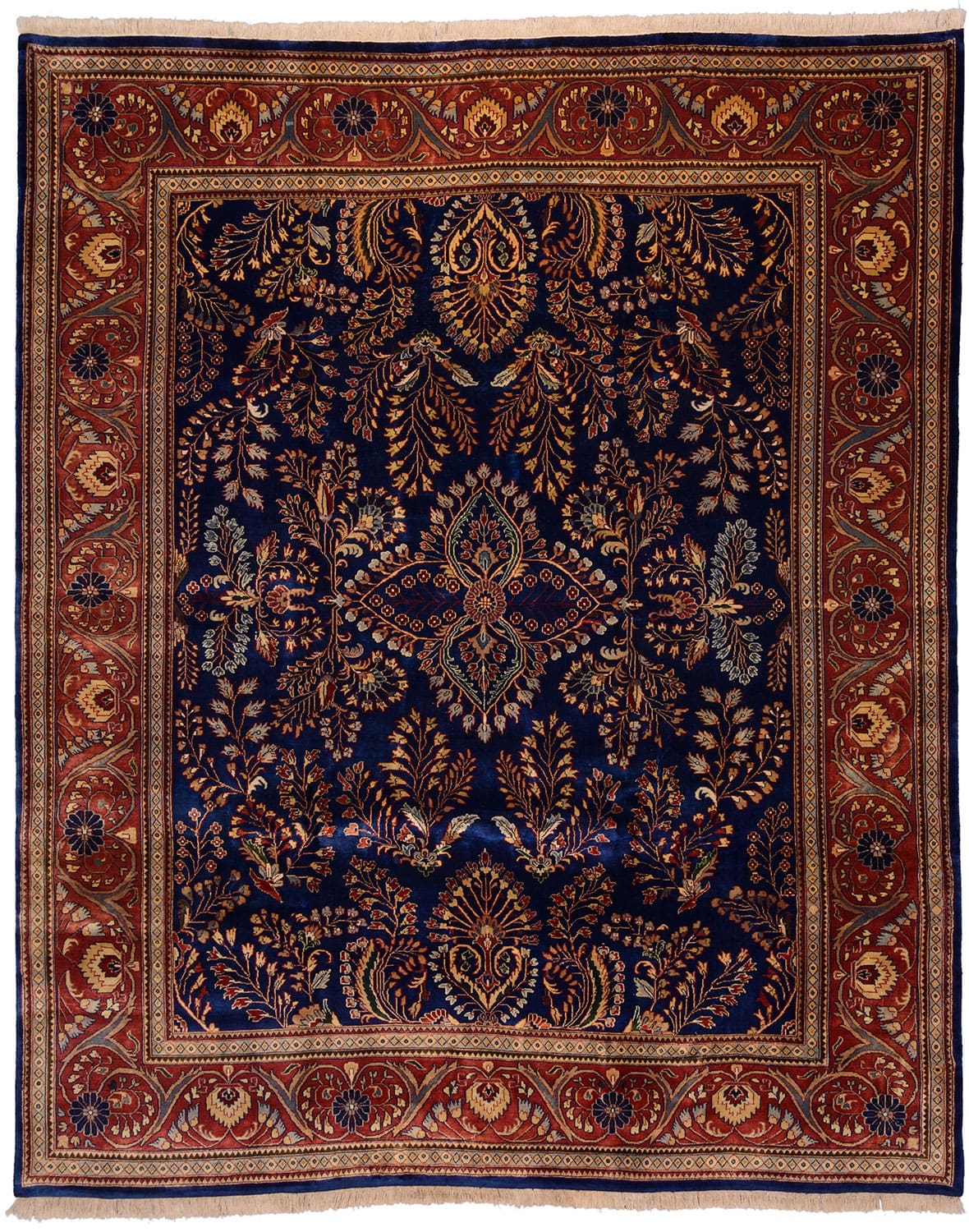 Sarouk Orientteppich 307x250 cm, handgeknüpft, buntes Muster