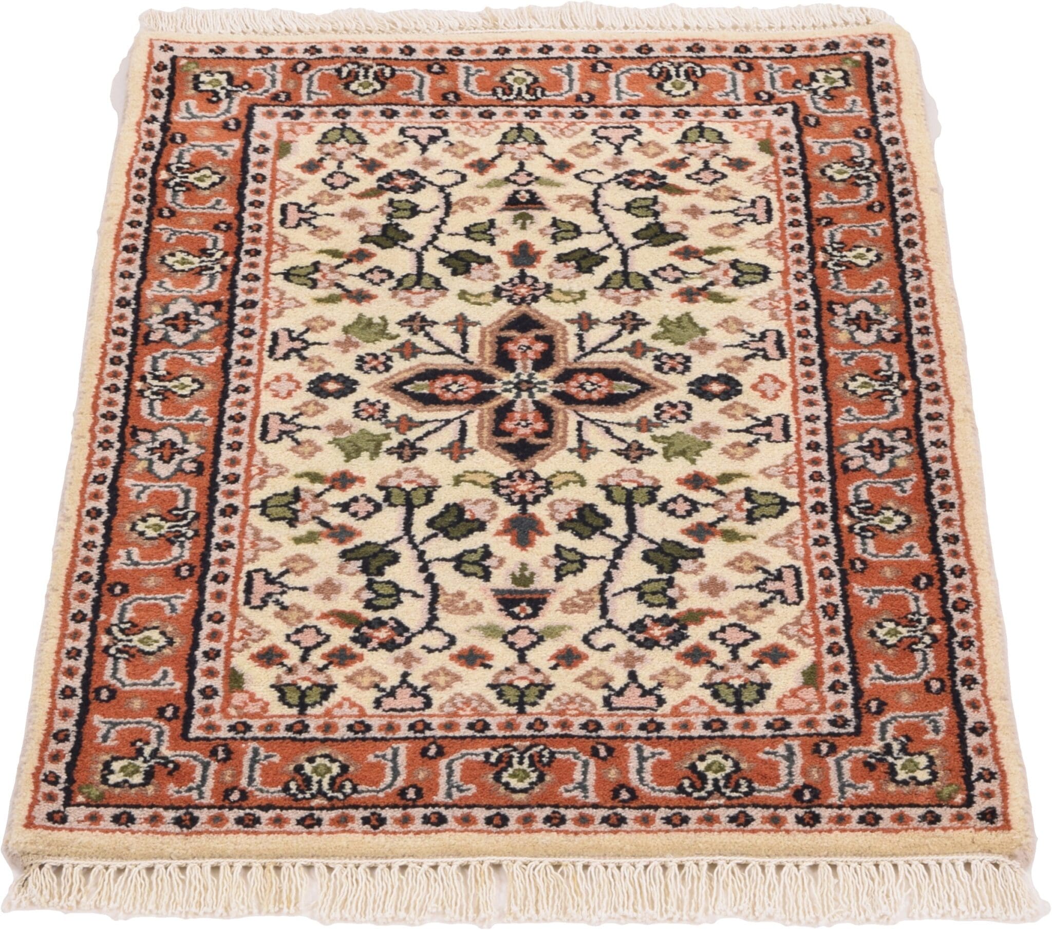 Sarouk Orientteppich 92x61 cm, handgeknüpft, originelles Design