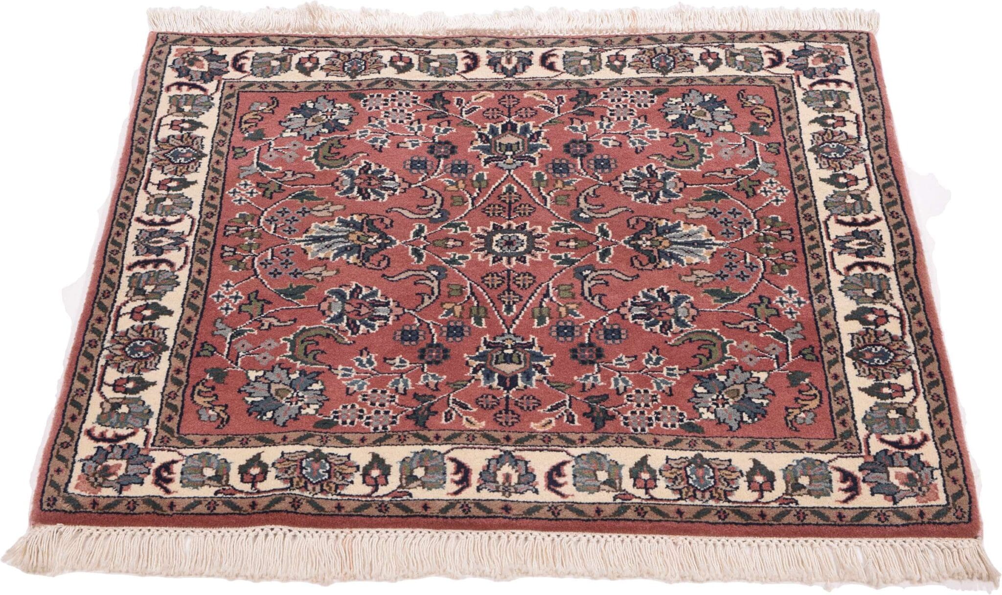 Sarouk Orientteppich 96x94 cm, handgeknüpft, florales Muster
