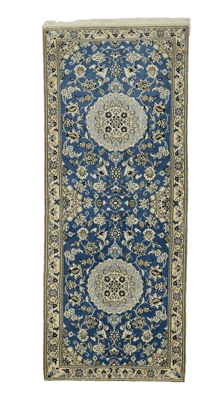 Super Nain 9la Perserteppich 200 x 84 cm, 500.000 Knoten, handgeknüpft