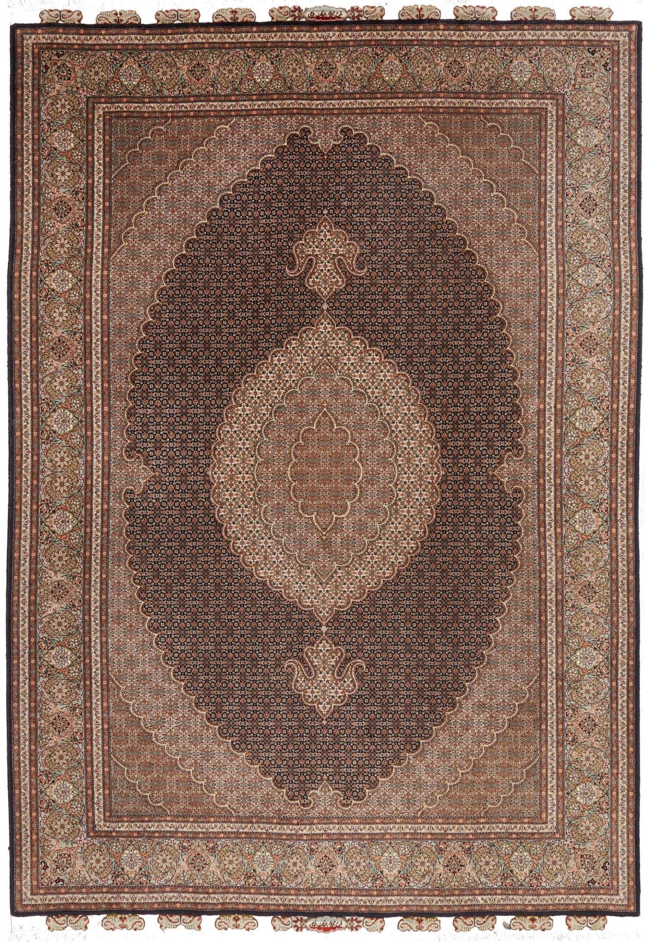 Täbriz Mahi Teppich 210 x 302cm, handgeknüpft, Schurwolle, Perserteppich