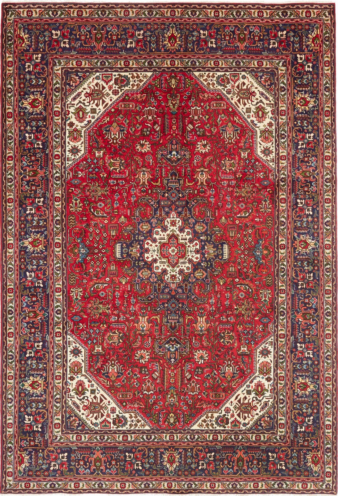 Täbriz Teppich 203 x 290 cm, handgeknüpft, Schurwolle, florales Muster