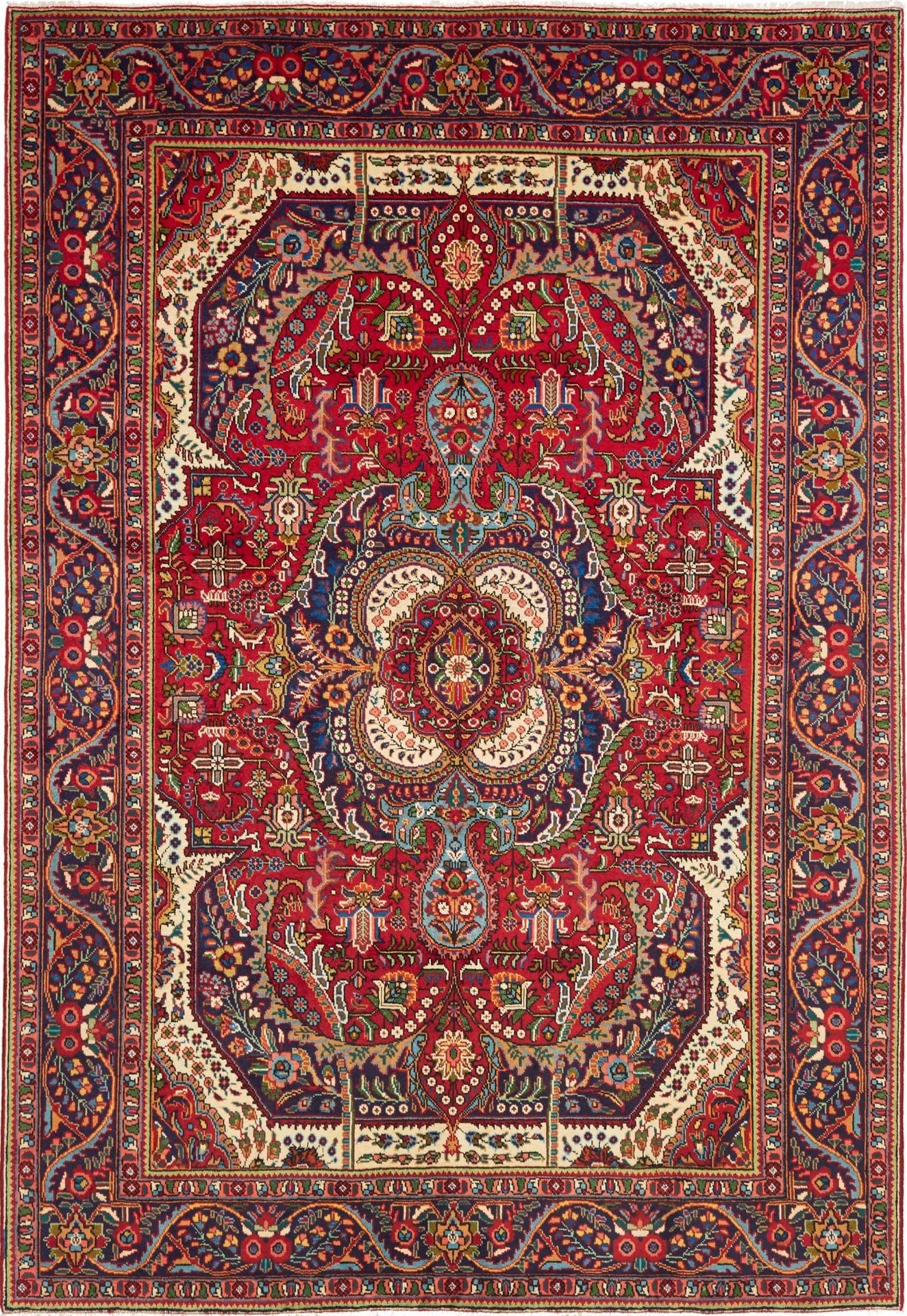 Täbriz Teppich 203 x 290 cm, Schurwolle, handgeknüpft, Perserteppich