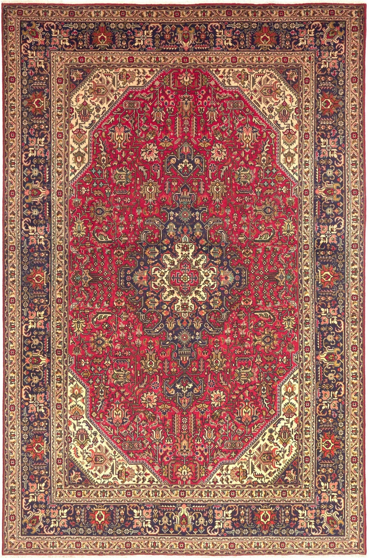 Täbriz Teppich 203 x 305cm, Schurwolle, handgeknüpft, Perserteppich