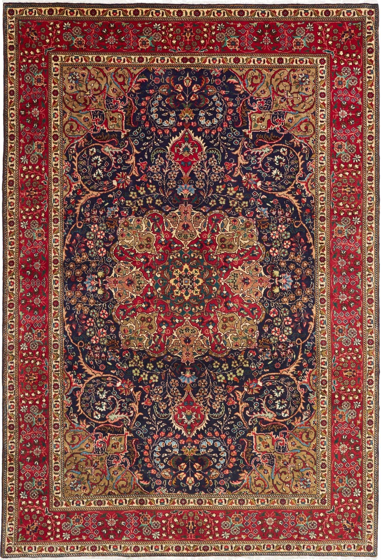 Täbriz Teppich 208 x 300 cm, handgeknüpft, Schurwolle, Mahi-Muster H1