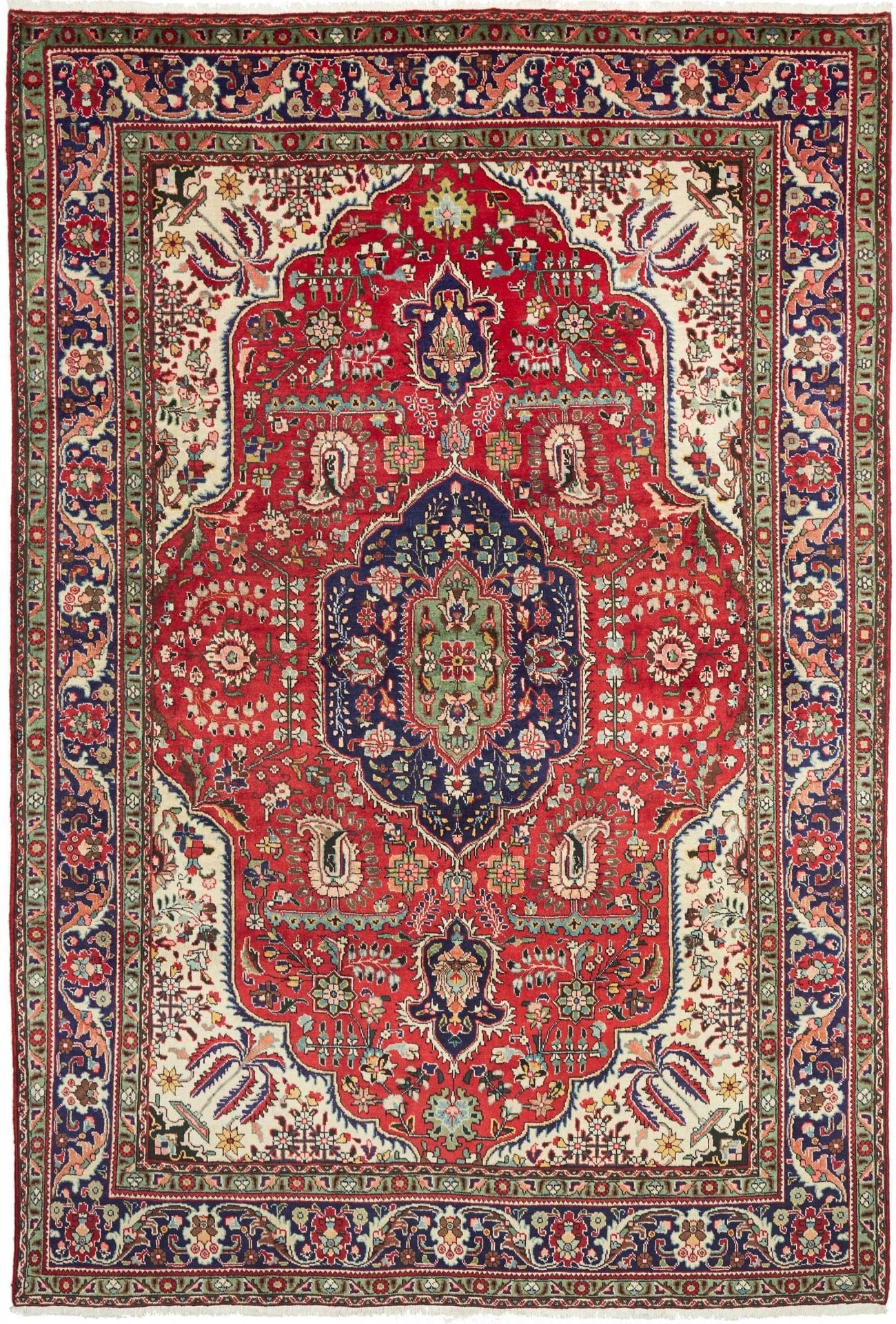 Täbriz Teppich 208 x 302 cm, Schurwolle, handgeknüpft, Perserteppich