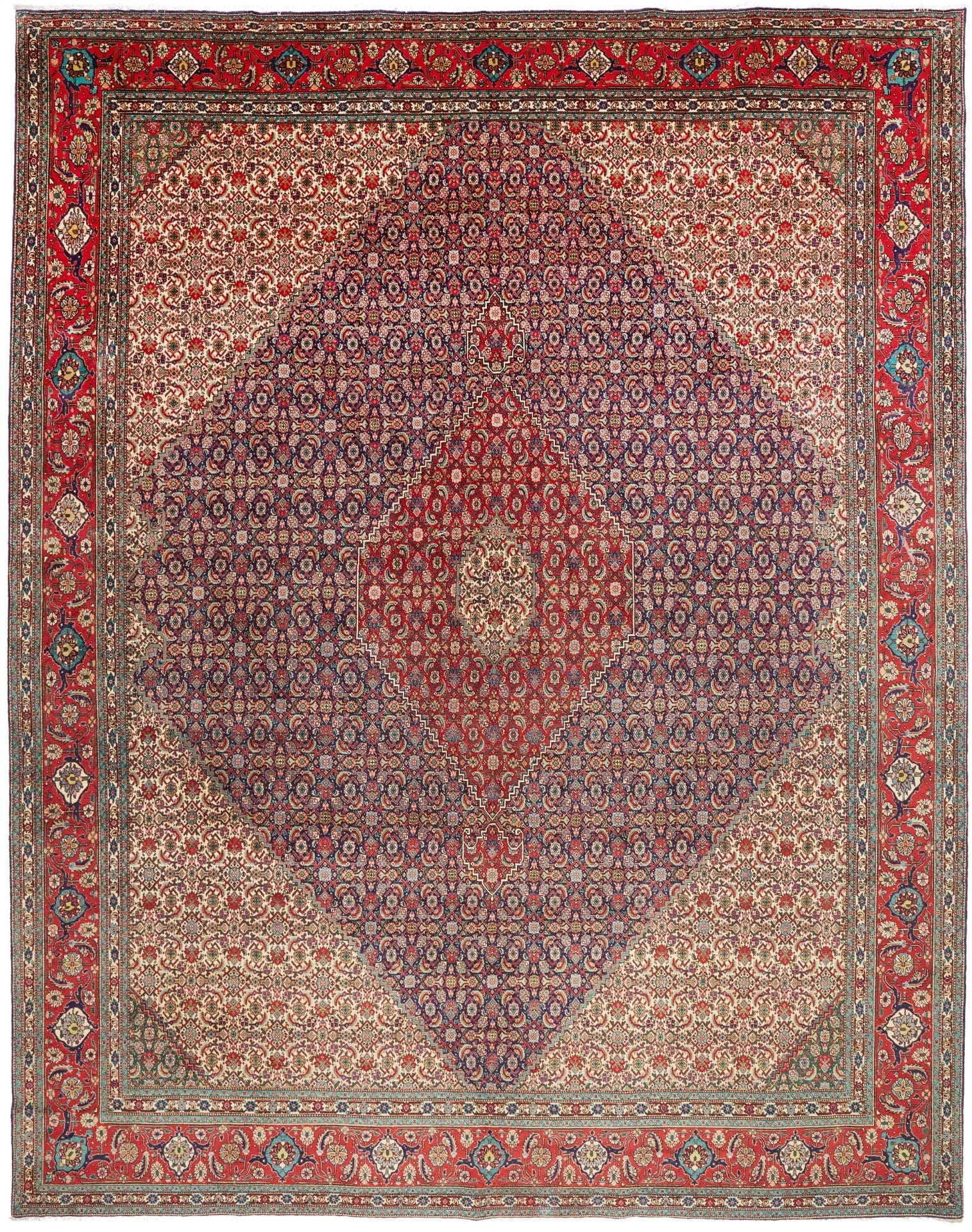 Täbriz Teppich 306 x 383cm, Schurwolle, handgeknüpft, Perserteppich