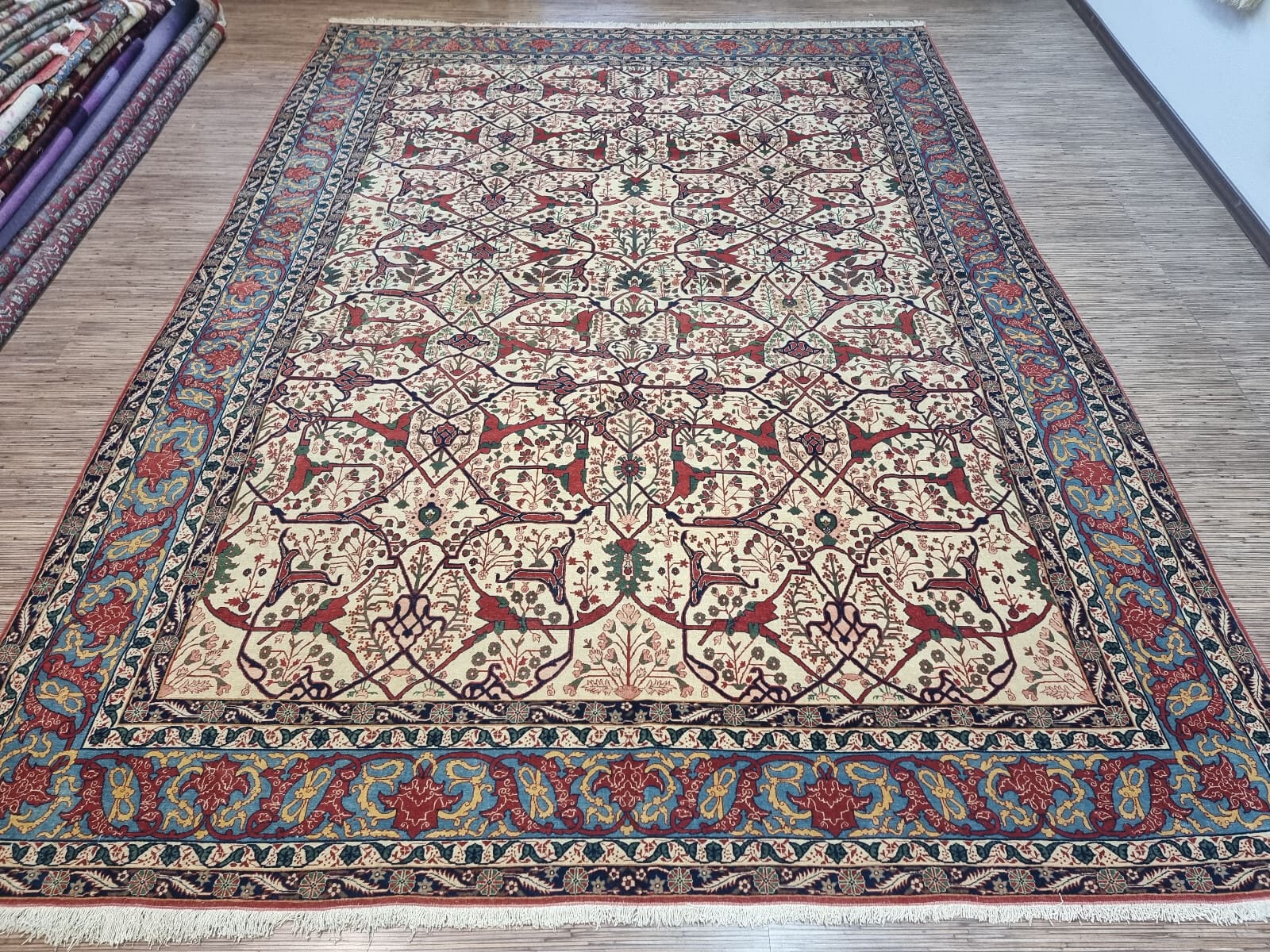 Wunderschöner Antiker Persischer Teppich 355x261 cm, handgeknüpft