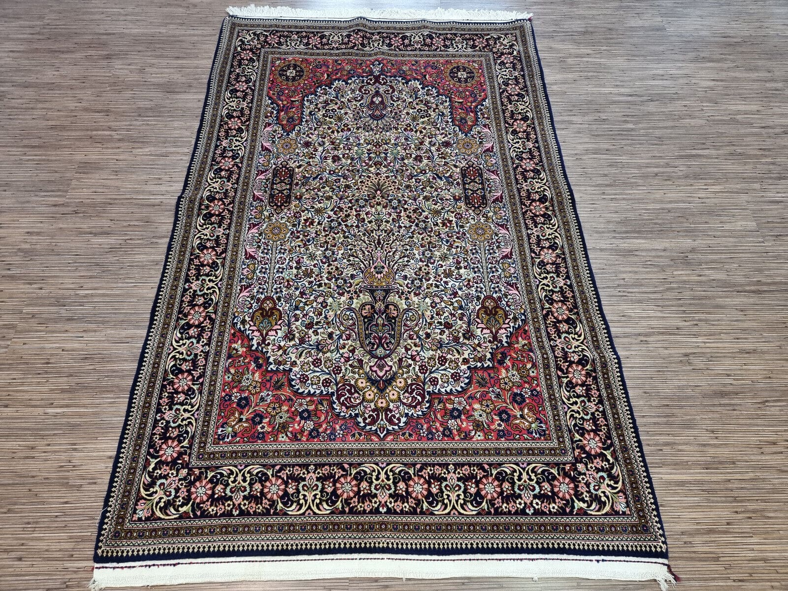 Wunderschöner Original Alter Persischer Ghom 231x139 cm, handgeknüpft