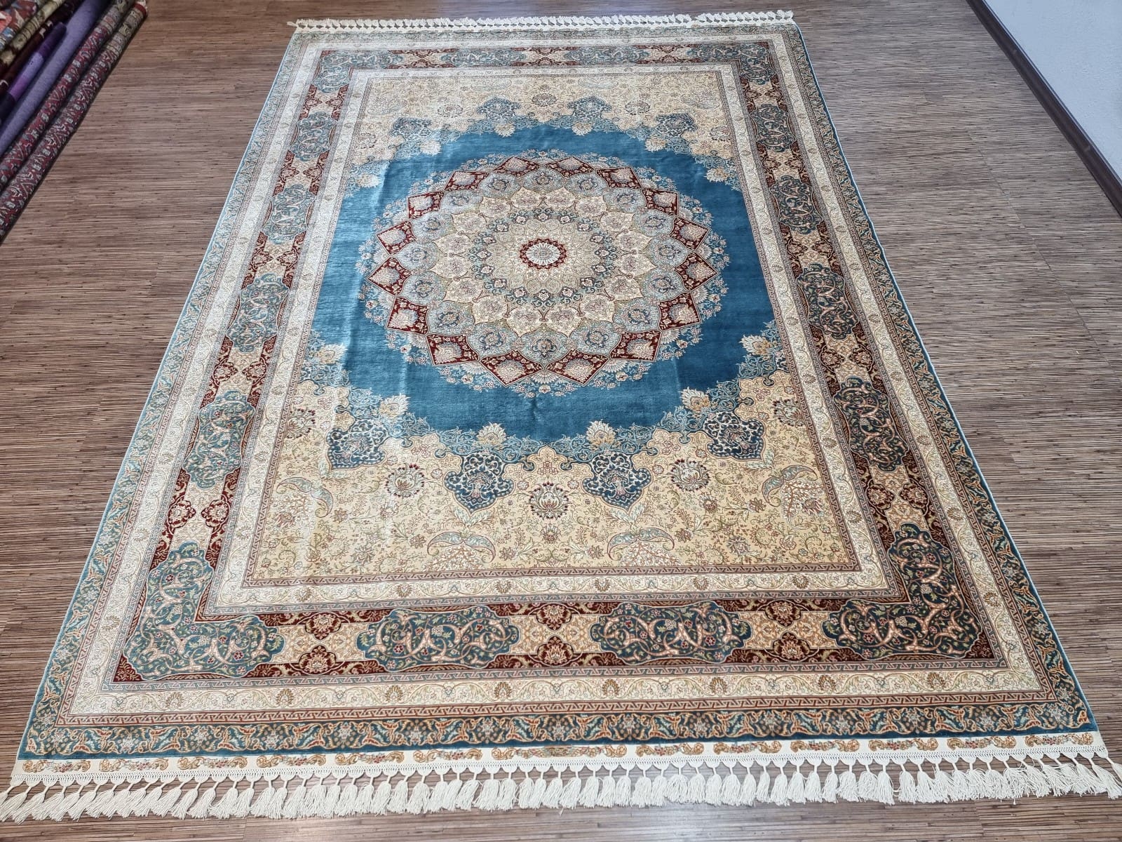 Wunderschöner Original China Hereke Seide Teppich 306x218 cm, 800.000 K/m², handgeknüpft