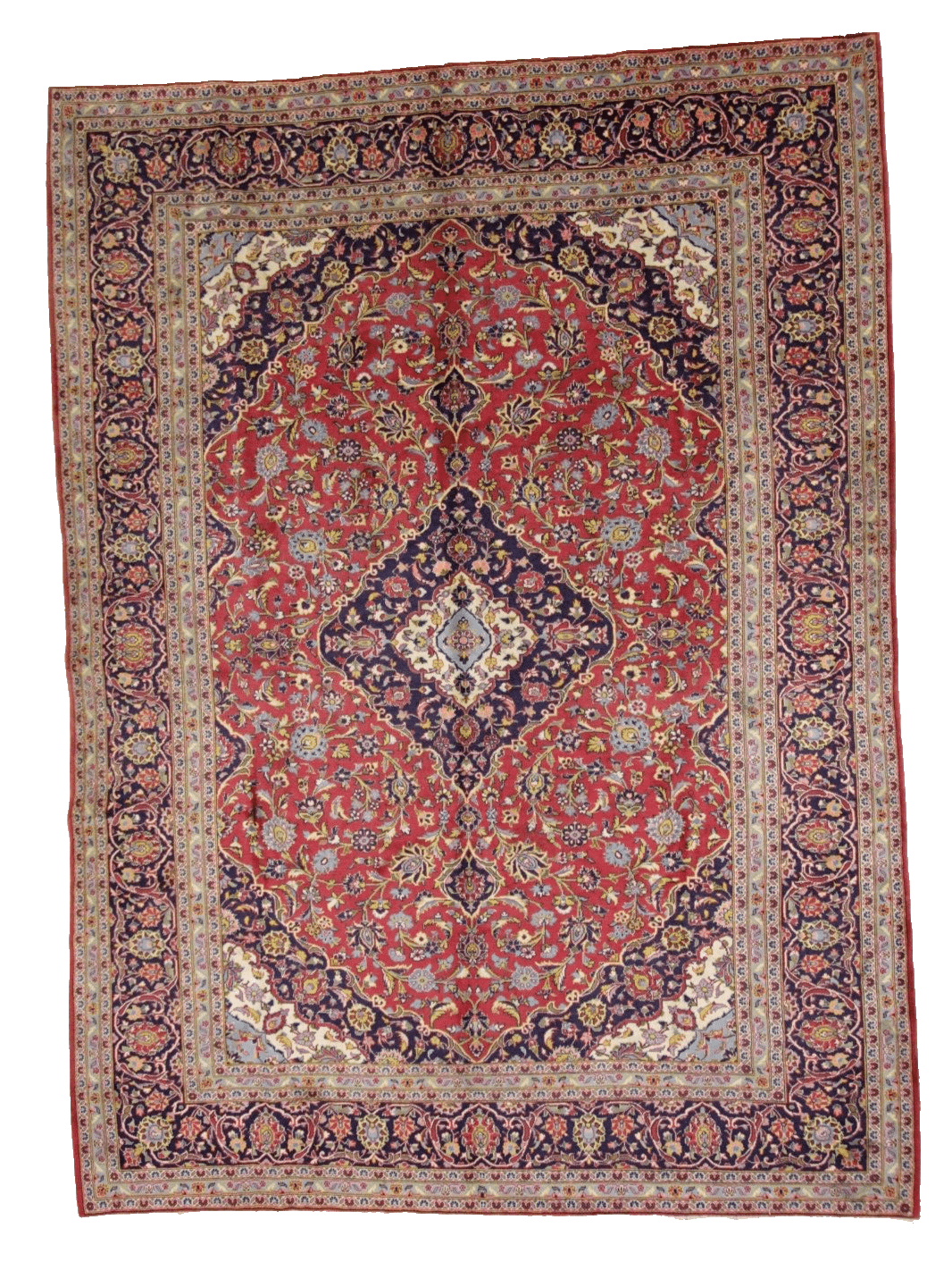 Wunderschöner Perserteppich Kashan 342 x 251 cm, 300.000 Knoten, handgeknüpft