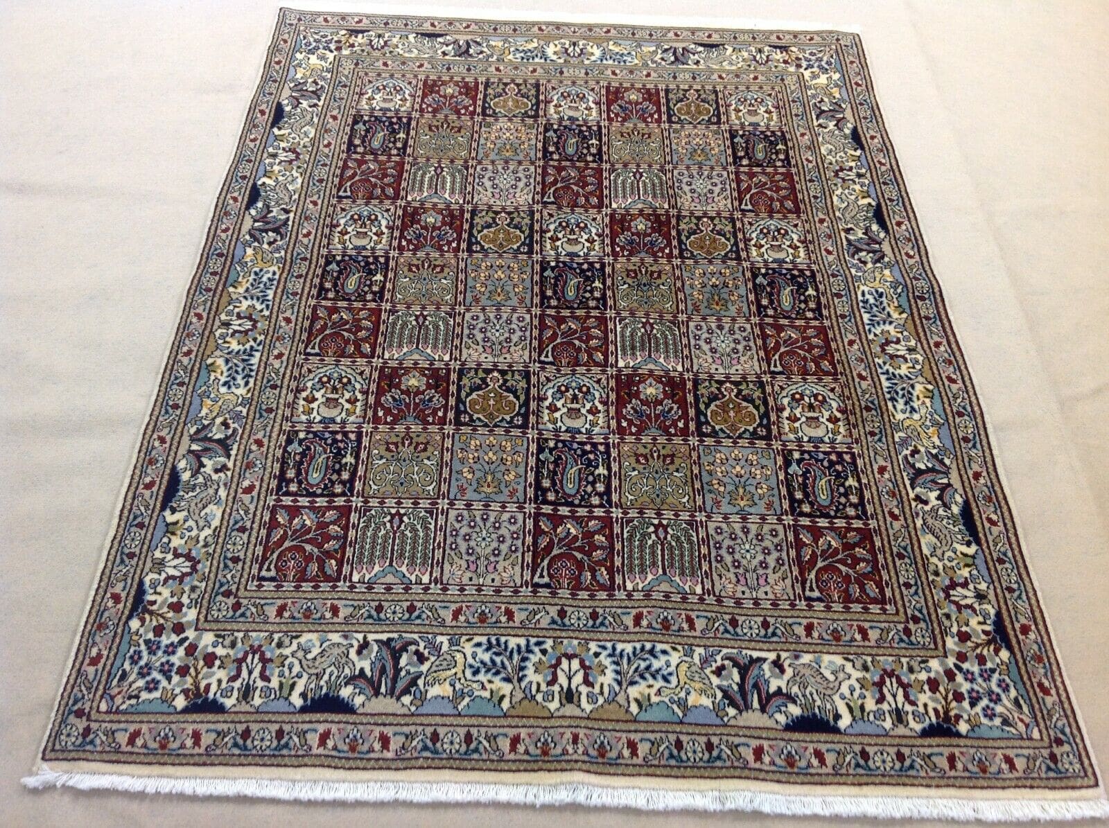 Wunderschöner Perserteppich Moud 197 x 149 cm, 400.000 Knoten, handgeknüpft