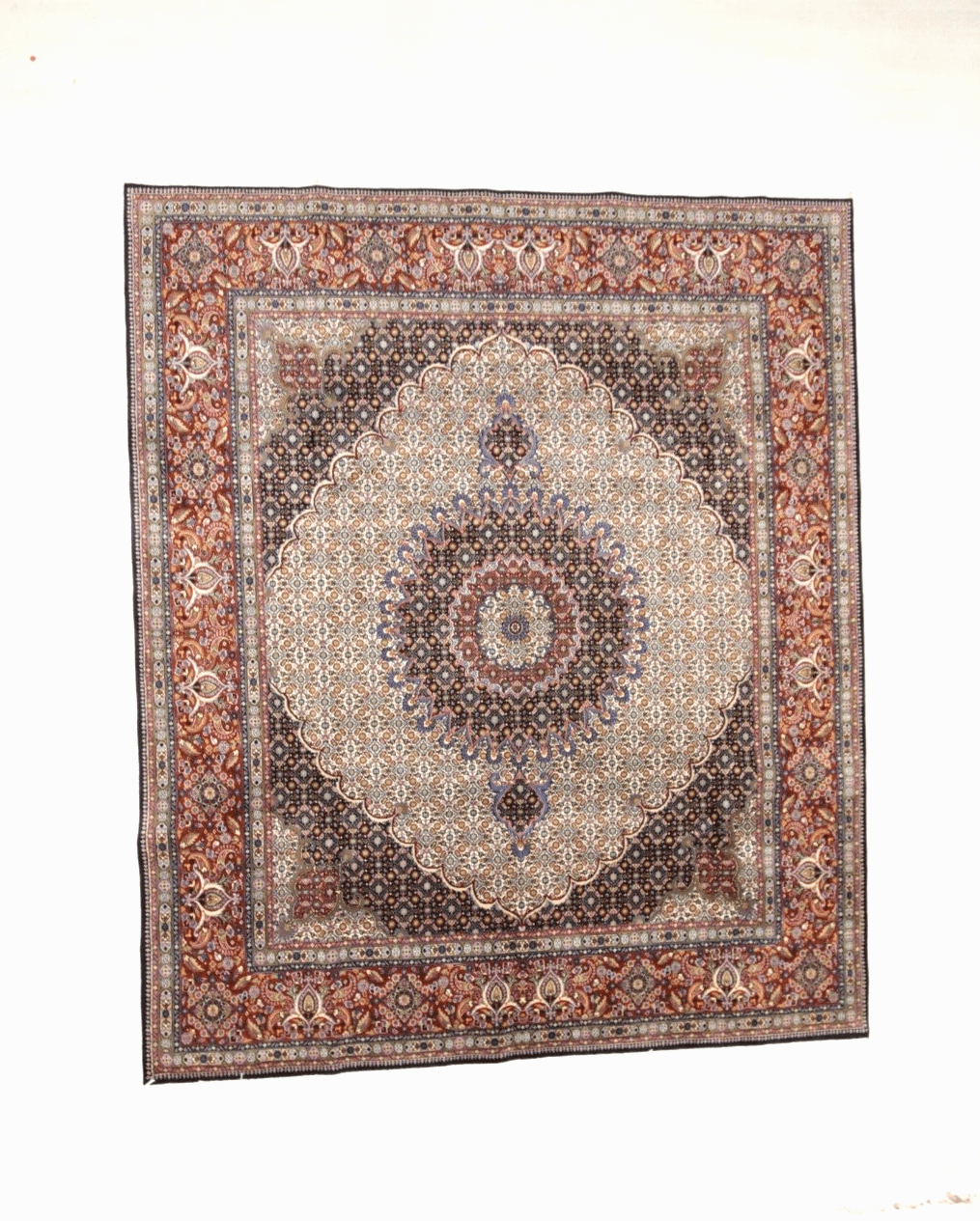 Wunderschöner Perserteppich Moud 296 x 247 cm, 400.000 Knoten, handgeknüpft