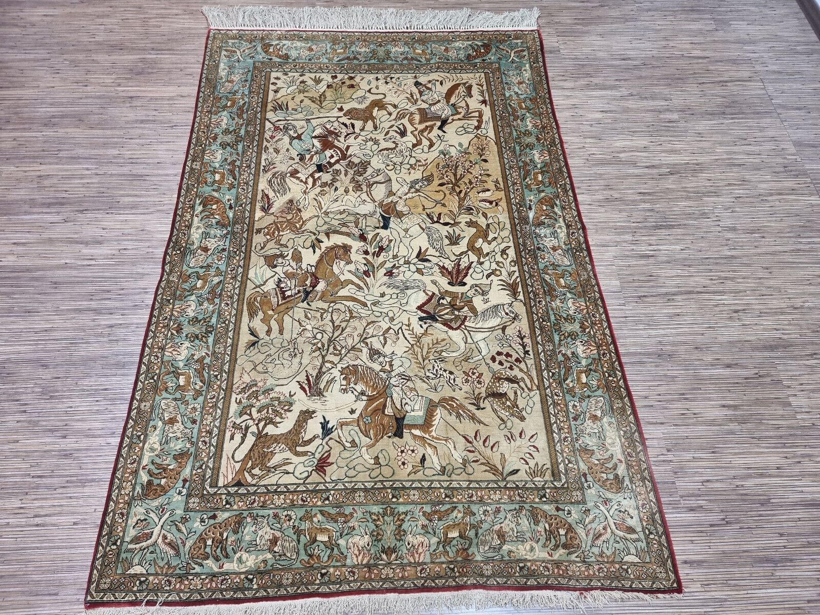 Wunderschöner Persischer Ghom Seide 214x139 cm, 700.000 Knoten, handgeknüpft H1