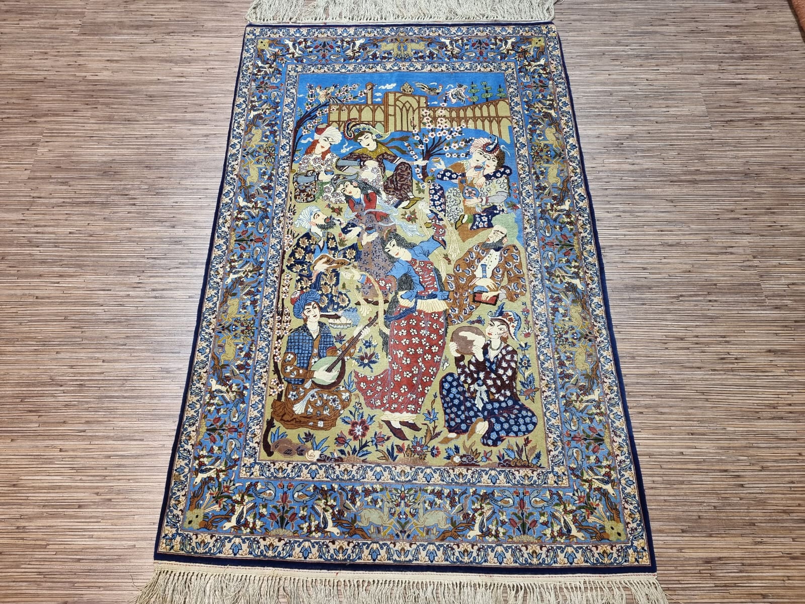Wunderschöner Persischer Isfahan Teppich 171x108cm, 1 Mio Knoten, handgeknüpft
