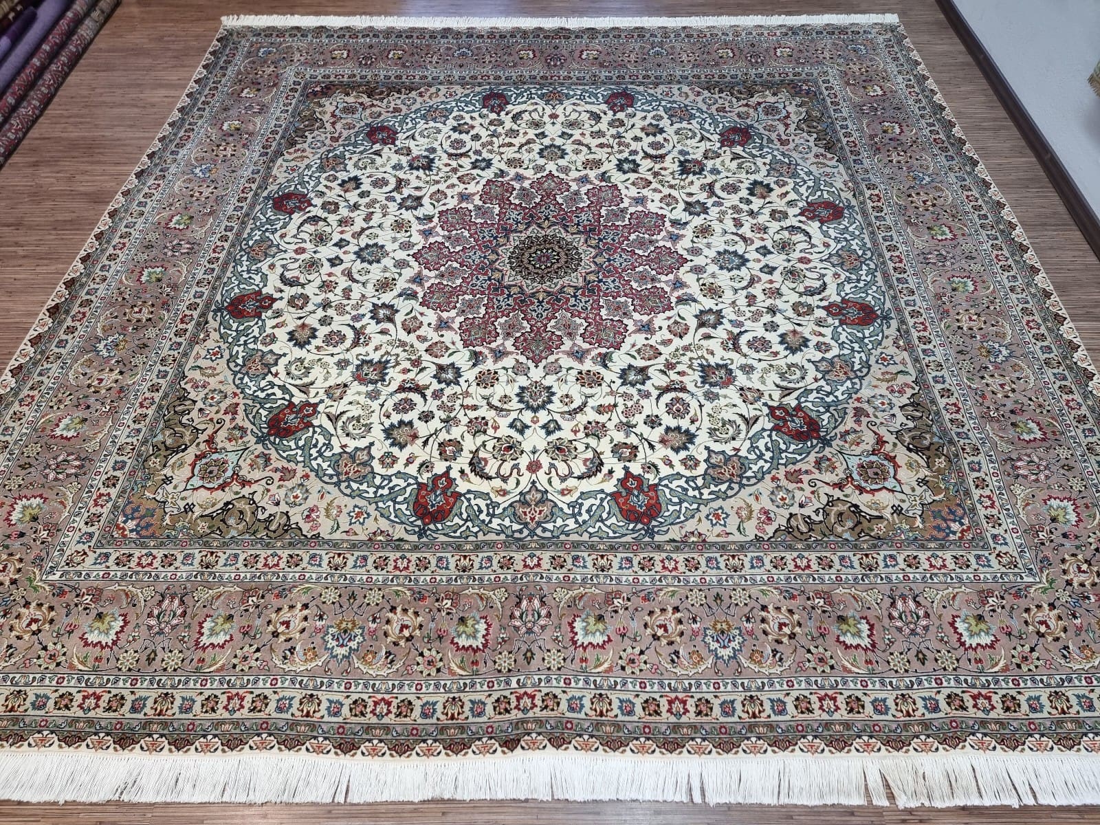 Wunderschöner Persischer Täbriz 302x302 cm, 500.000 Knoten, handgeknüpft H1