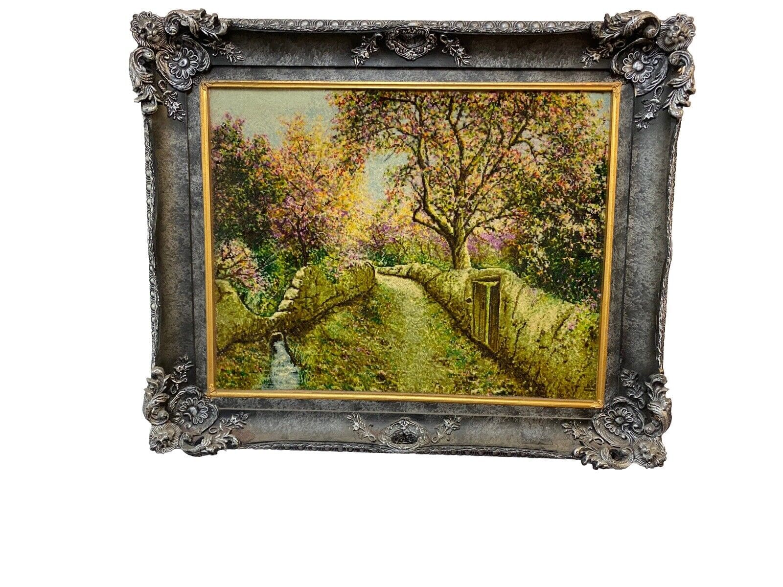 Wunderschöner Persischer Wandteppich Täbriz 63 x 76 cm, 400.000 Knoten, handgeknüpft