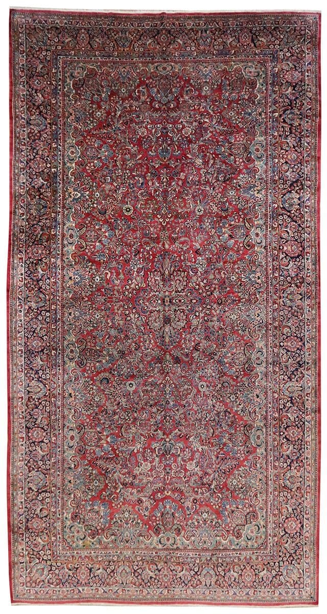 XXL antiker Perserteppich Sarough 592x301 cm handgeknüpft