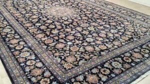 11' x 17' Kashan-Wollteppich aus echtem handgeknüpften Perserteppich