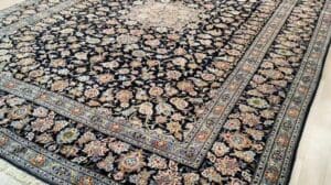 12' x 16' Kashan Wolle Authentischer Handgeknüpfter Perserteppich