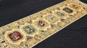 3m Creme Ersari Läufer Teppich | 2,96x0,82m / 9,7x2,7ft