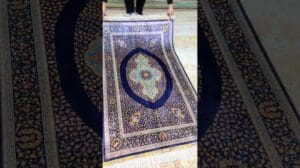 3x5 Fuß handgeknüpfter Qum-Seidenteppich