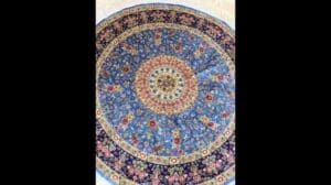 4x4ft (122x122cm) Handgefertigter runder Teppich mit klassischem Muster für das Wohnzimmer - orientalische Orientteppiche
