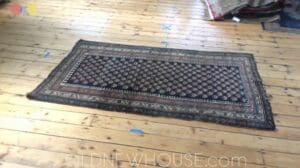 4x6 Marineblaues Vintage-Teppich 1197