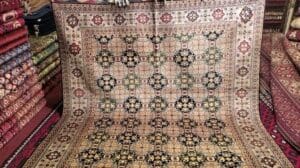 6′ X 10′ / 2m X 3m Helle Khaki Farbe Patnus Gul Turkmenischer Tribal-Teppich, afghanischer handgeknüpfter Teppich