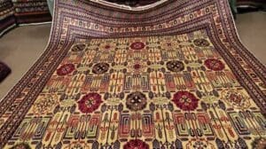 8' x 12' / 2,5 m x 3,5 m Weizenmuster Afghanischer Turkmenischer Teppich