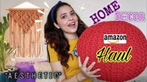<p><em>AESTHETISCHE</em> Wohnkultur AMAZON Haul Unter 1000 Rs. | Makramé Wandbehang, Ottoman, Teppiche usw. | Vanya</p>