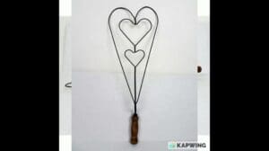 Antikes primitves Teppichklopfer Herzform Metalldraht Holz Handmade 25” Vtg #vintage #handmade